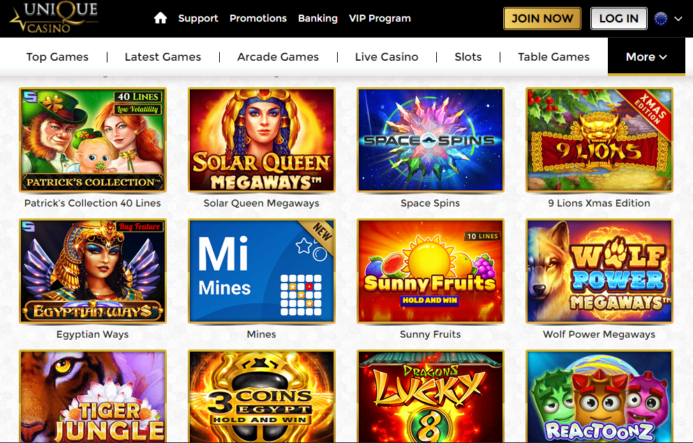 jeux casino unique